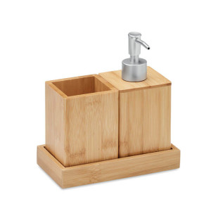 3-piece bamboo bathroom accessories set SUOMI - Reklamnepredmety