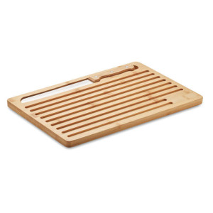 Bamboo bread board and knife set LEMBAGA - Reklamnepredmety