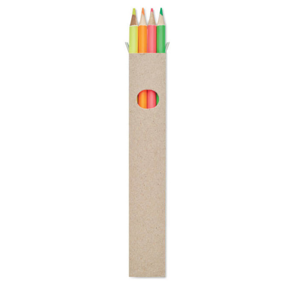 Set of 4 highlighter coloured pencils BOWY