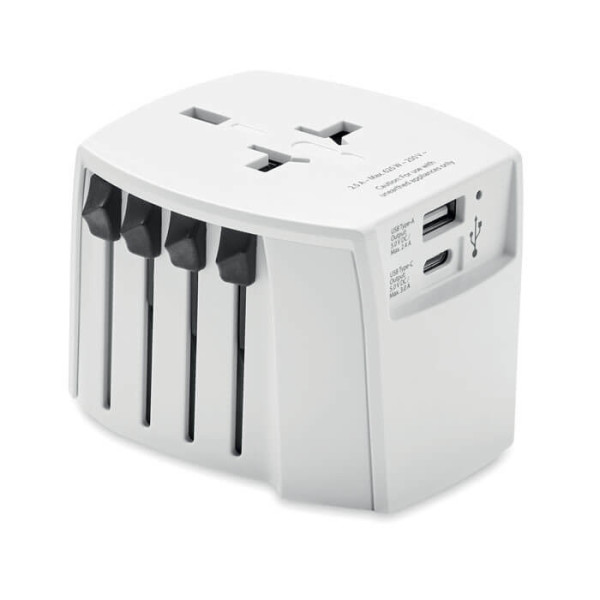 World travel adapter MUV USB A/C