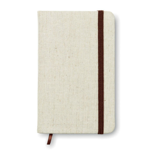 A6 notebook with hard canvas cover