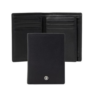 Card holder with flap Button Black - Reklamnepredmety