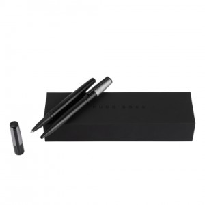 Set Gear Minimal Black & Chrome (ballpoint pen & rollerball pen) - Reklamnepredmety