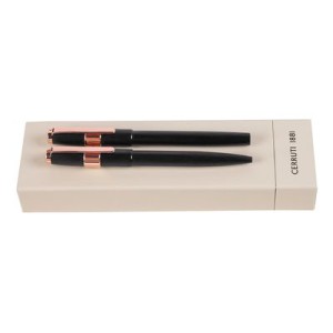 Set Block Brushed Black (ballpoint pen & rollerball pen) - Reklamnepredmety