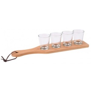 Tray with shot glasses BAMBOO PARTY - Reklamnepredmety