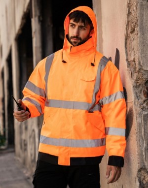 Highly reflective rain jacket Kaunas - Reklamnepredmety