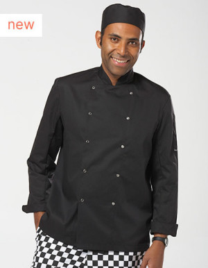 Long sleeve chef's buttoned turtleneck with stud fastening - Reklamnepredmety