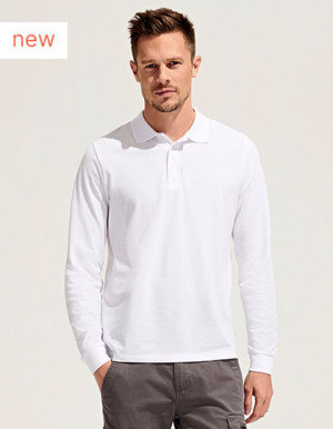 Unisex polykoton polo shirt with long sleeves - Reklamnepredmety