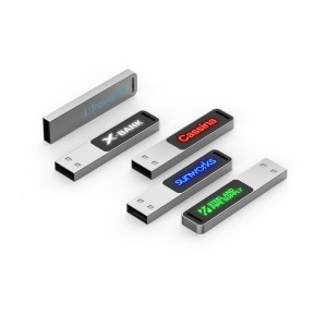 SLIM KOVOVÝ USB 2.0 / 3.0 FLASH DISK S LED LOGEM - Reklamnepredmety