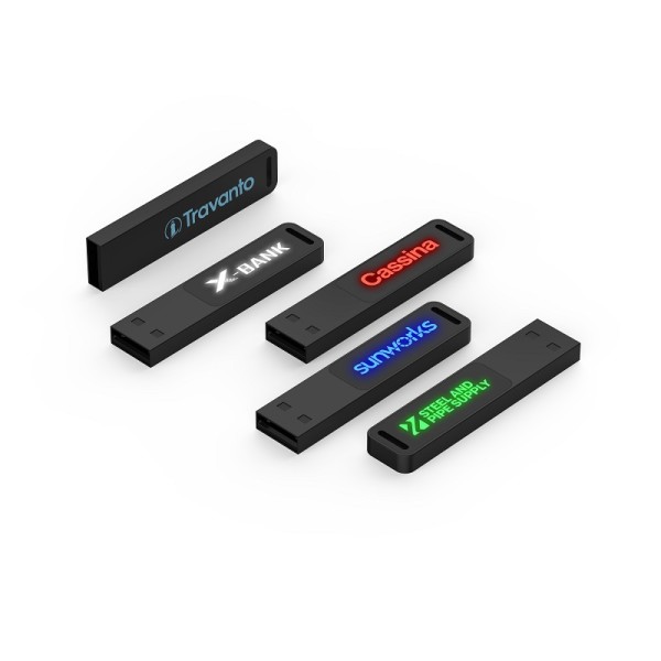 SLIM KOVOVÝ USB 2.0 / 3.0 FLASH DISK S LED LOGEM