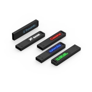 SLIM KOVOVÝ USB 2.0 / 3.0 FLASH DISK S LED LOGEM - Reklamnepredmety