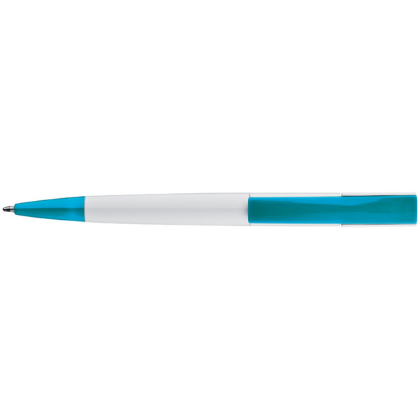 Plastic ball pen with broad clip