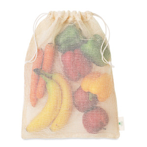 Sieťovaná bavlnená taška na potraviny s vlastnou etiketou - Reklamnepredmety