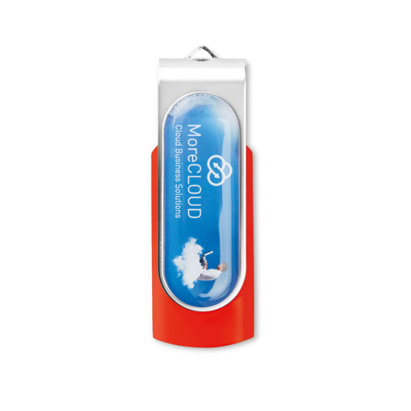 USB Flash with full colour doming included in the price