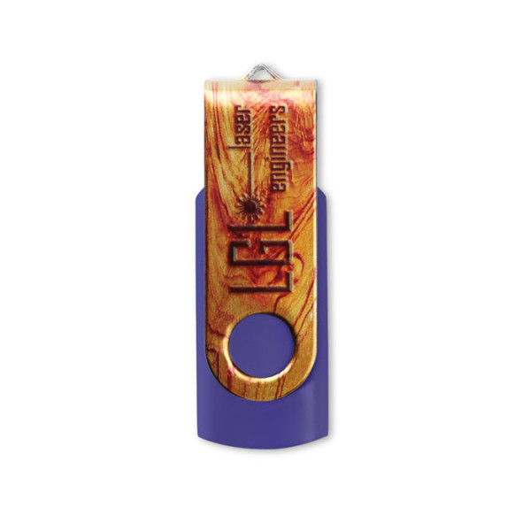 USB Flash with allover printed silver colour metal clip