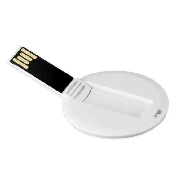 Round shape card memory stick with 2 colour print