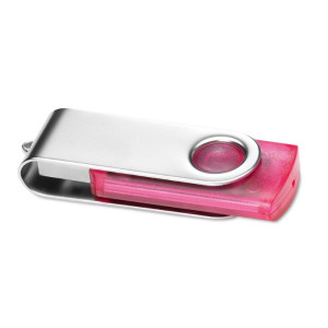 Transparent casing USB Flash Drive with protective metal cover., with print - Reklamnepredmety