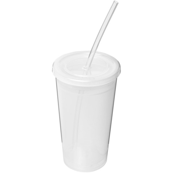 Double-walled cup Stadium 350 ml with straw