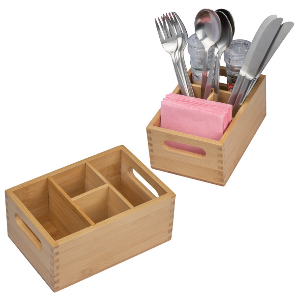 Large bamboo cutlery tray