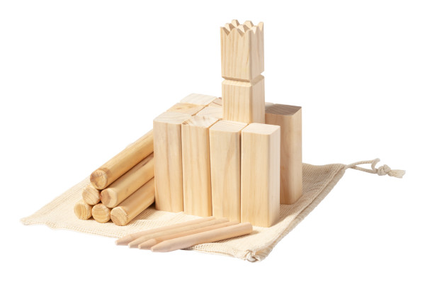 21-piece wooden kubb game