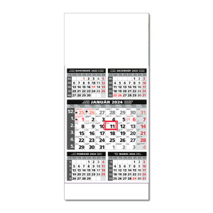 Plánovací kalendár ŠTANDARD 5M sivý 2024  Obrázok H - Reklamnepredmety