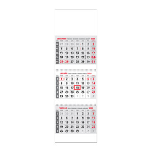Plánovací kalendár KLASIK 3M sivý 2024 - Reklamnepredmety