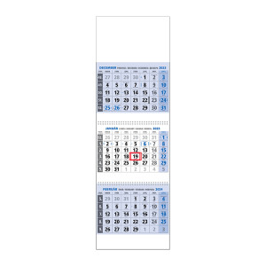 Plánovací kalendár KLASIK 3M modrý 2024 - Reklamnepredmety