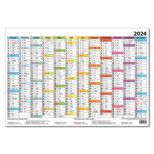 Plánovací kalendár farebný 2024 - Reklamnepredmety