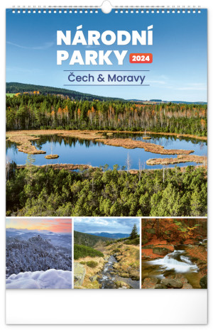 Nástenný kalendár Národné parky Čech a Moravy CZ 2024, 33 × 46 cm - Reklamnepredmety