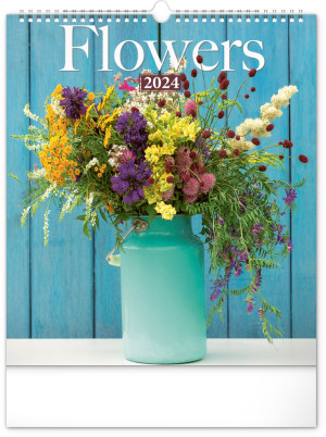 Nástenný kalendár Kvety 2024, 30 × 34 cm - Reklamnepredmety