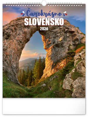 Nástenný kalendár Čarokrásne Slovensko 2024, 30 × 34 cm - Reklamnepredmety