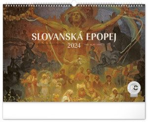 Nástenný kalendár Slovanská epopeja – Alfons Mucha 2024, 48 × 33 cm - Reklamnepredmety