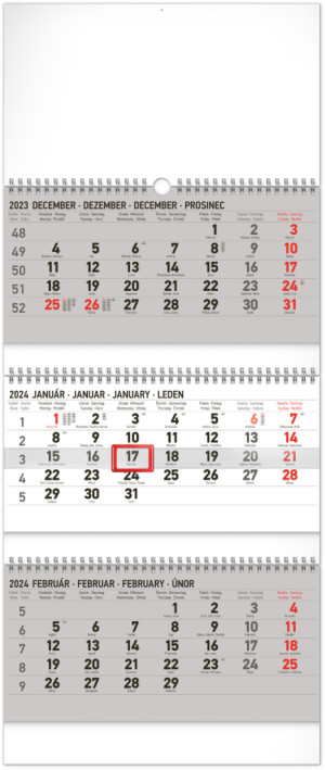 Nástenný kalendár 3-mesačný štandard skladací 2024, 29,5 × 69,5 cm - Reklamnepredmety