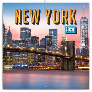 Poznámkový kalendár New York 2024, 30 × 30 cm - Reklamnepredmety