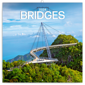 Poznámkový kalendár Mosty 2024, 30 × 30 cm - Reklamnepredmety