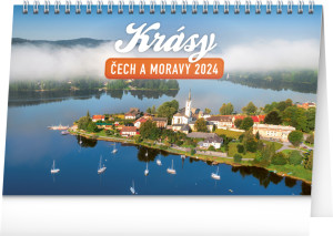 Stolový kalendár Krásy Čech a Moravy 2024, 23,1 × 14,5 cm - Reklamnepredmety