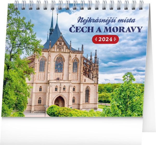 Stolový kalendár Najkrajšie miesta Čech a Moravy 2024, 16,5 × 13 cm
