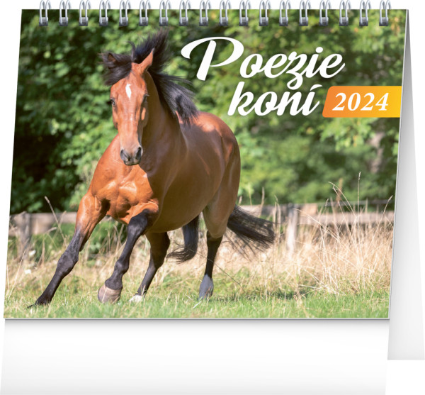 Stolový kalendár Poézie koní 2024, 16,5 × 13 cm