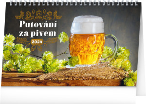 Stolový kalendár Putovanie za pivom 2024, 23,1 × 14,5 cm - Reklamnepredmety