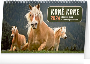 Stolový kalendár Koně – Kone CZ/SK 2024, 23,1 × 14,5 cm - Reklamnepredmety