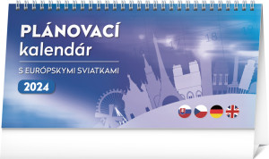 Stolový kalendár Plánovací s európskymi sviatkami 2024, 25 × 12,5 cm - Reklamnepredmety