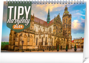 Stolový kalendár Tipy na výlety 2024, 23,1 × 14,5 cm - Reklamnepredmety