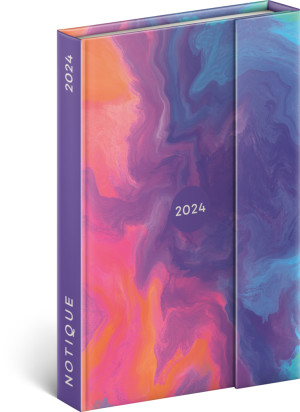 Týždenný magnetický diár Sunset 2024, 11 × 16 cm - Reklamnepredmety
