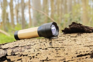 Lucid 3W RCS certified recycled plastic & bamboo torch - Reklamnepredmety