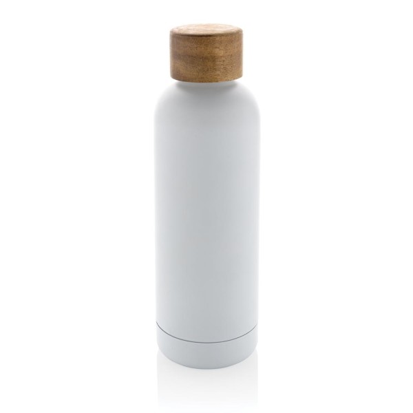 Wood RCS certified recycled stainless steel vacuum bottle