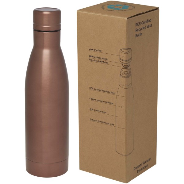 Vasa 500ml copper vacuum insulated recycled stainless steel bottle with RCS certification