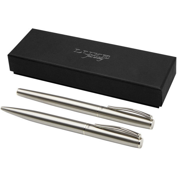 Recycled stainless steel Didimis ballpoint pen and rollerball pen set