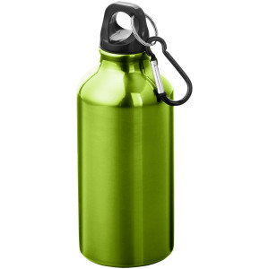 Oregon recycled aluminium water bottle with RCS certification and carabiner, 400 ml - Reklamnepredmety