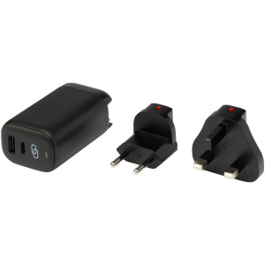25W PD travel charger made of recycled plastic ADAPT - Reklamnepredmety