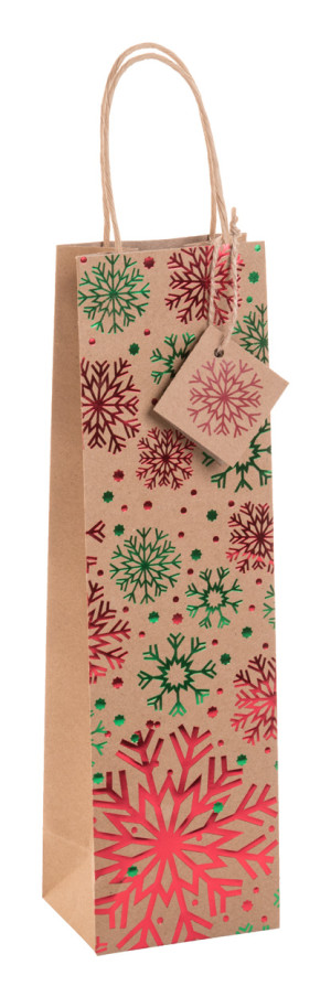 Pekkola W paper gift bag with Christmas design - Reklamnepredmety
